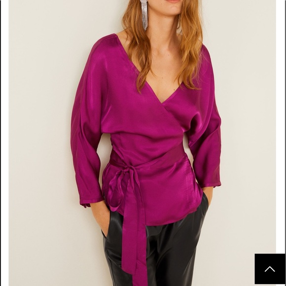 Mango Tops - Mango dark pink blouse in size 4